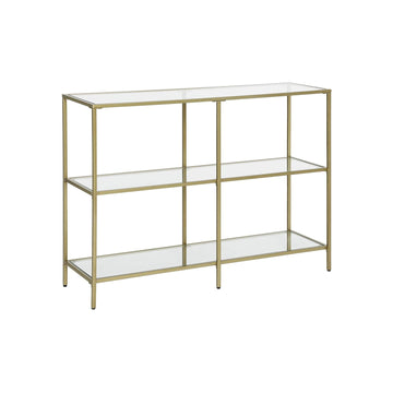 Consoletafel van gehard glas met metalen frame – modern – 100 x 30 x 73 cm