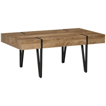 Industriële salontafel | Kleur: Natuurlijk hout | Afmetingen: 105x60x42 cm