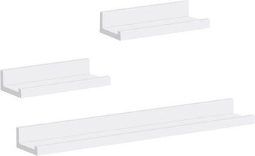 3-delige fotoplank wandplank fotohouder | Wit, zwart of rustiek bruin
