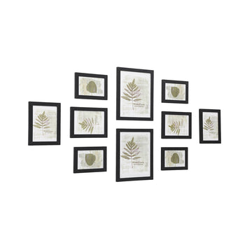 10-delige fotolijstenset houtnerf - wanddecoratie - MDF - polystyreen - 28,4 x 23,3 x 1,2 cm