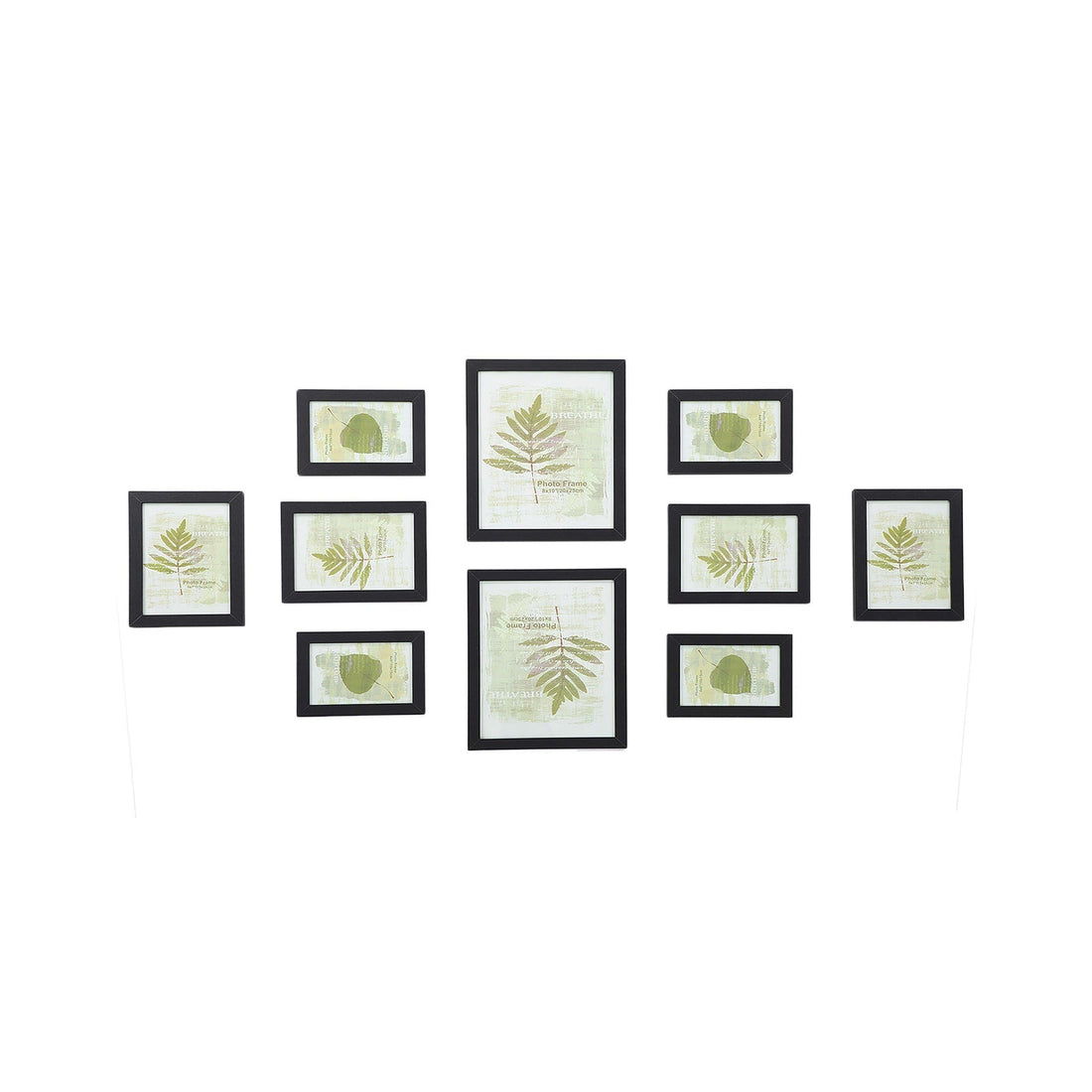 10-teiliges Fotorahmen-Set Holzmaserung - Wanddekoration - MDF - Polystyrol - 28,4 x 23,3 x 1,2 cm