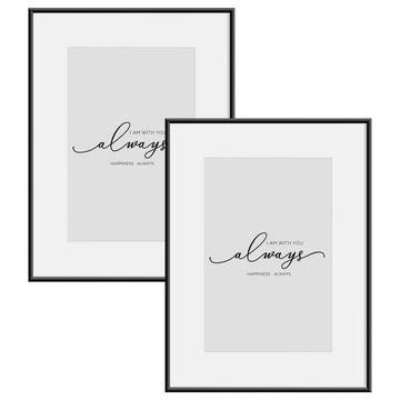Set van 2 aluminium fotolijsten met plexiglas 30x40 cm | Zwart