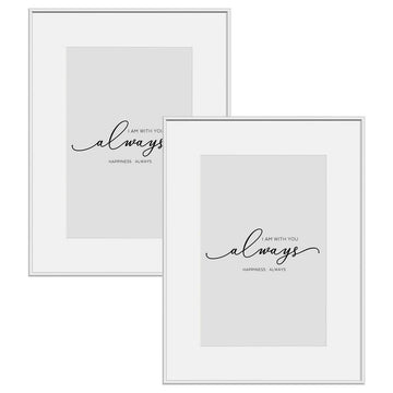 Set van 2 aluminium fotolijsten met plexiglas | Zilver | 30x40 cm