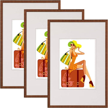Fotolijsten 3-delige set met passe-partout | Brons | 28x35 cm