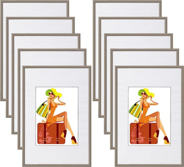 Fotolijstset met passe-partout 10-delig | Brons | 10x15 cm