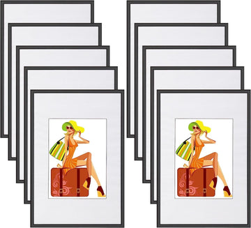 10-delige fotolijstset met passe-partout | Brons en zwart | 15x20 cm