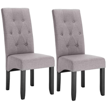 Set van 2 eetkamerstoelen met hoge rugleuning lichtgrijs | 47x42x107 cm