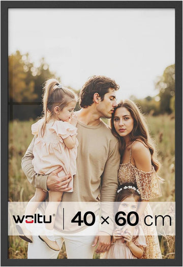 Houten fotolijst met papieren passe-partout 40x60 cm | Zwart | 40x60 cm