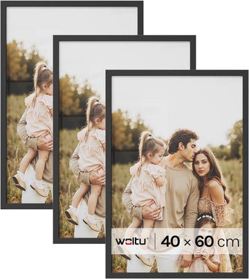 3-delige fotolijstset met passe-partout | Zwart | 40x60 cm