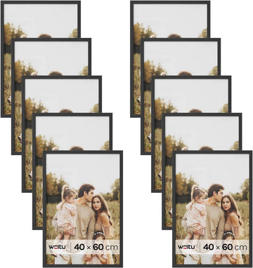 10-delige fotolijstset met passe-partout van MDF | Zwart | 40x60 cm