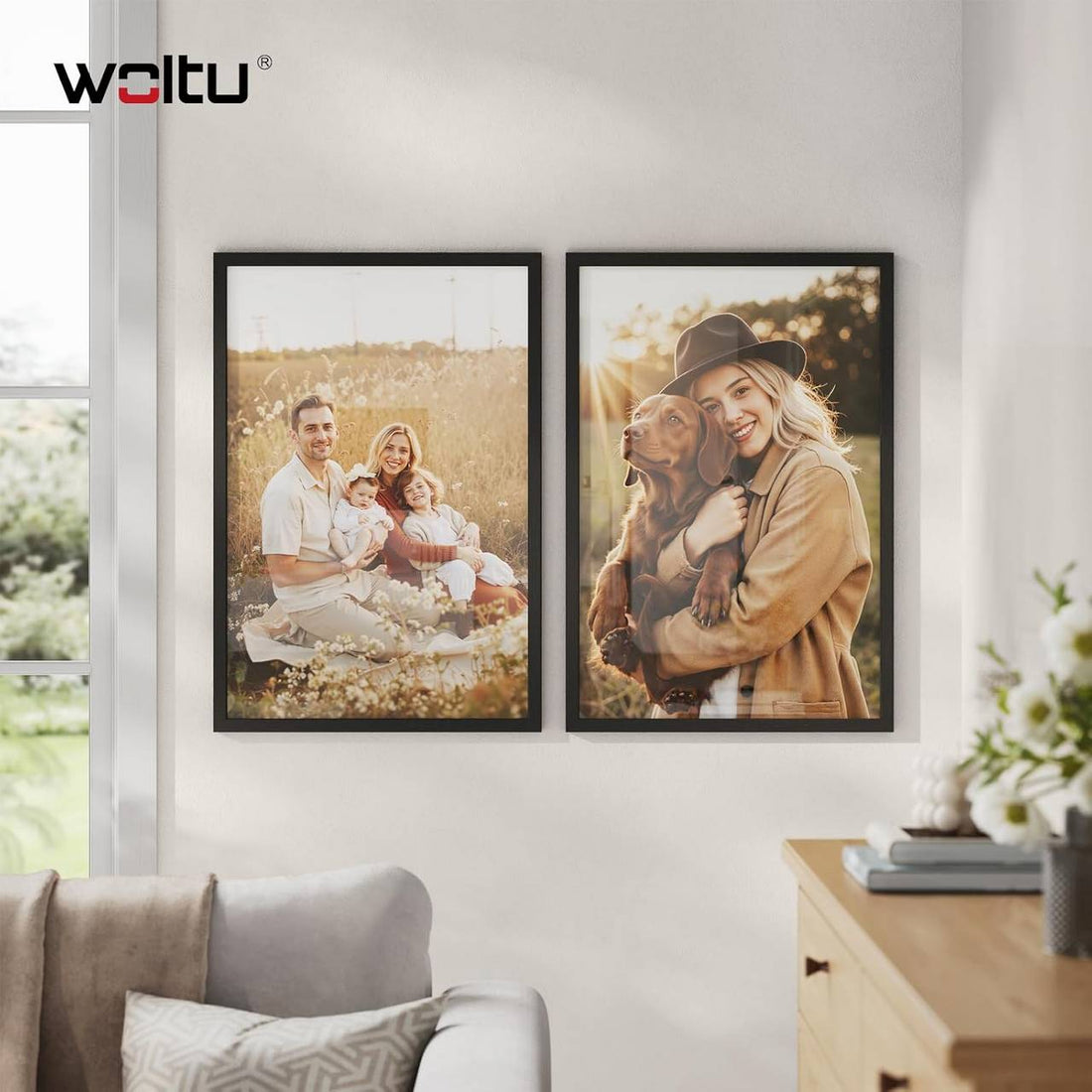 Fotoramset i 10 delar med passepartout i MDF | Svart | 40x60 cm