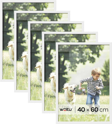 5-delige fotolijstset met passe-partout van MDF | Wit | 40x60 cm