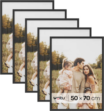 5-delige fotolijstset met papieren passe-partout | Zwart | 50x70 cm