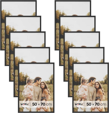 10-delige fotolijstset met passe-partout | Zwart | 50x70 cm