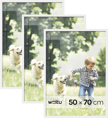 Set van 3 fotolijsten met passe-partout | Wit | 50x70 cm