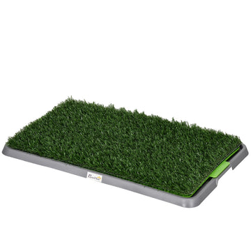 Hondentoilet met kunstgrasmat en opvangbak | Kleur: Groen | Afmetingen: 41x67x3.5 cm