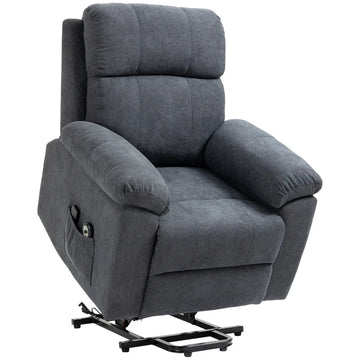 Massage sta-opstoel met Voetsteun - Relaxfauteuil | Kleur: Grijs | Afmetingen: 99x89x103 cm