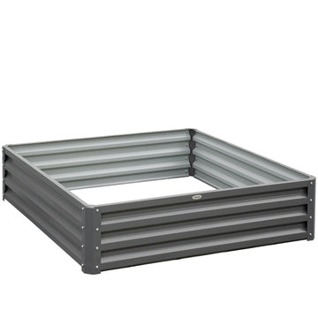 Stalen tuinbed - Verhoogde plantenbak | Kleur: Grijs | Afmetingen: 120x120x30 cm