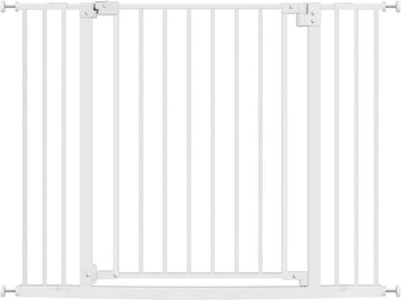 Traphekje met verlenging, automatisch sluitend | Wit | 75-107x2,5x76 cm