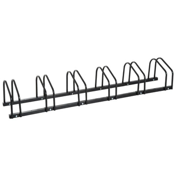 Fietsenrek voor 6 fietsen - Fietsstandaard | Kleur: Zwart | Afmetingen: 33x179x27 cm