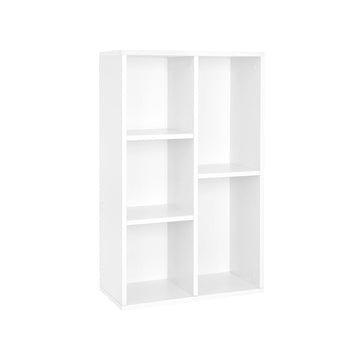 Boekenkast met 5 vakken - Wandkast - Industrieel - Wit - 50 x 80 x 24 cm