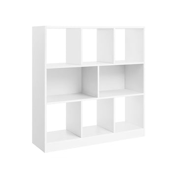 Boekenkast met 8 vakken, modern, wit, 97,5 x 100 x 30 cm