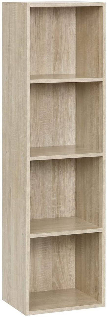 Boekenkast opbergkast met 4 vakken | Eiken | 30x24x106 cm
