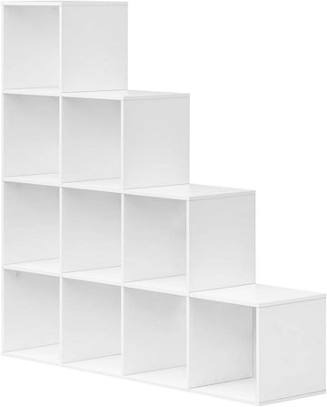 Boekenkast met 10 vakken kubusrek | Wit | 120x30x120 cm