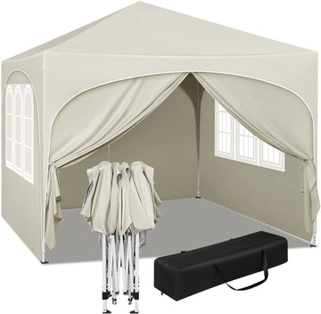Vouwpaviljoen waterafstotend met draagtas | Beige | 300x300x250-258 cm