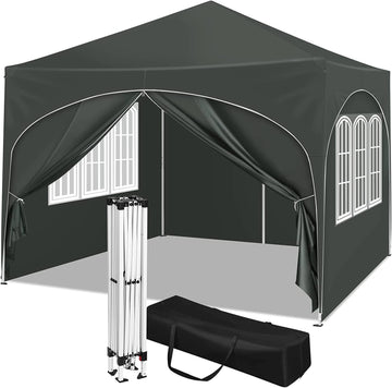 Vouwpaviljoen 3x3 m waterafstotend UV 50+ verstelbaar | Grijs | 300x300x250-258 cm