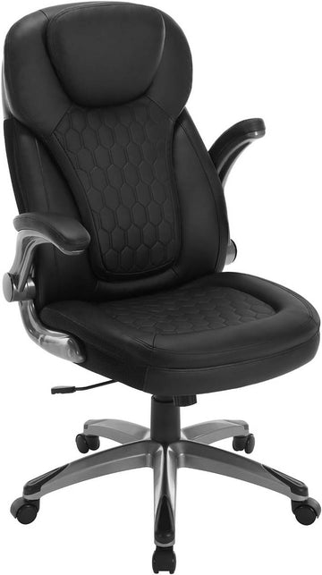 Ergonomische bureaustoel met hoofdsteun en armleuningen | Zwart | 72x78x114,5-124,5 cm