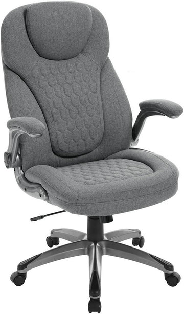 Ergonomische bureaustoel met hoofdsteun en armleuningen | Grijs | 67x78x114,5-124,5 cm