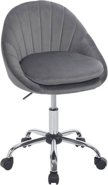 Ergonomische bureaustoel en make-upstoel met wielen | Donkergrijs | 52x52x72-82 cm
