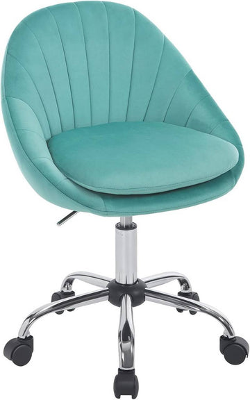 Ergonomische bureaustoel make-upstoel 150 kg fluweel | Turquoise | 52x52x72-82 cm