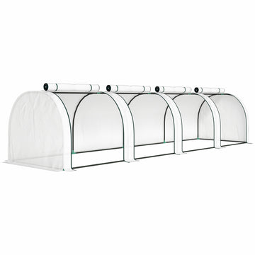 Foliekas met oprolbare deuren - Tomatenkas | Kleur: Wit | Afmetingen: 100x395x80 cm