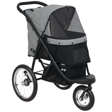 Hondenbuggy voor kleine honden en katten | Kleur: Grijs | Afmetingen: 58x100x100 cm