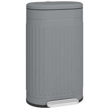 30L pedaalemmer met deksel en soft-close | Kleur: Grijs | Afmetingen: 31,2x36,5x60,8 cm