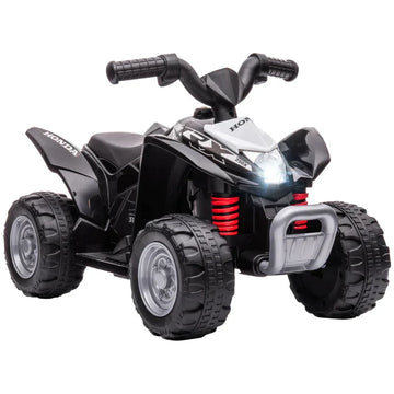 Elektrische kinderquad met LED en claxon | Kleur: Zwart | Afmetingen: 38.5x65.5x43.5 cm