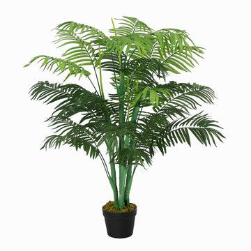 Kunstpalm 125 cm met 18 palmenbladeren | Kleur: Groen | Afmetingen: 16x16x125 cm