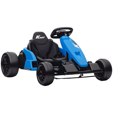 24V Elektrisch Go-Kart voor kinderen - Driftkart | Kleur: Blauw | Afmetingen: 77x115x55,5 cm