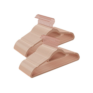 Fluwelen kledinghangers, set - ruimtebesparend - max. 5 kg - bruin - 43,5 x 0,6 x 22,5 cm