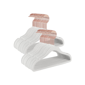 Kinderkleerhangers van fluweel met haakjes, antislip, roségoud, 30 x 0,5 x 20,5 cm
