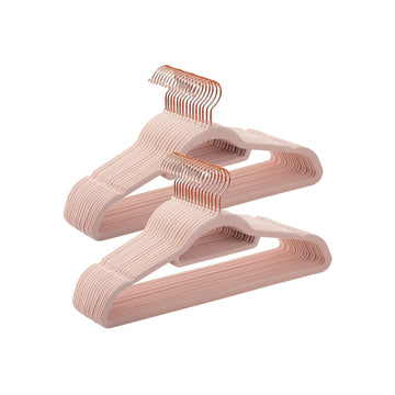 Fluwelen kledinghangers - antislip - roze - ruimtebesparend - 45 x 0,6 x 23,5 cm