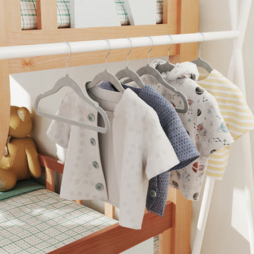 Kinderkleerhangers 50 stuks | Grijs | 30x20,5 cm