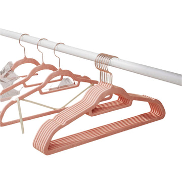Fluwelen kledinghangers 50 stuks – goudkleurige haak – 45 x 0,6 x 23,5 cm