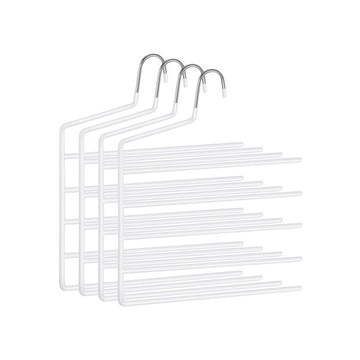 Broekhangers set van 4, 5-voudig, met PVC-coating, metaal, 32 x 0,5 x 35 cm