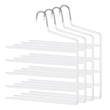 4-delige set broekhangers | Wit | 32x0,5x35 cm