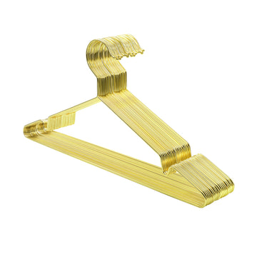 Set van 20 metalen kledinghangers, verchroomd | Goud | 0,3x42x21 cm