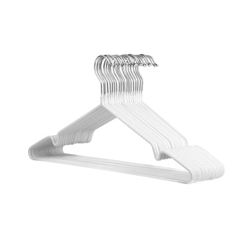 20-delige set metalen kledinghangers voor jassen | Wit | 42,5x0,4x20,5 cm