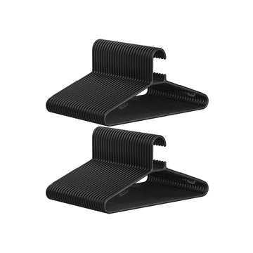 50-pack kledinghangers kunststof zwart PP lichtgewicht 41,5 x 20,5 cm